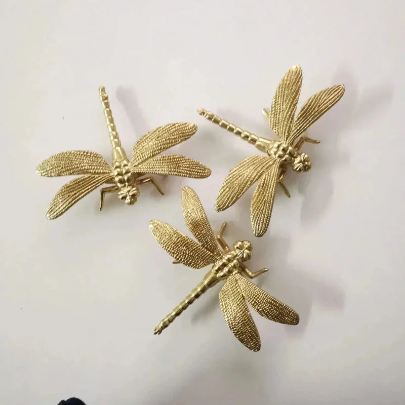 Gilded Dragonfly Cabinet Handle