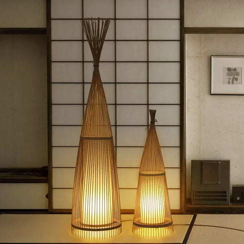 Bamboo TeePee Floor Lamp