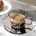 Glimmer Grey Luxury Glass Cup and Saucer Set