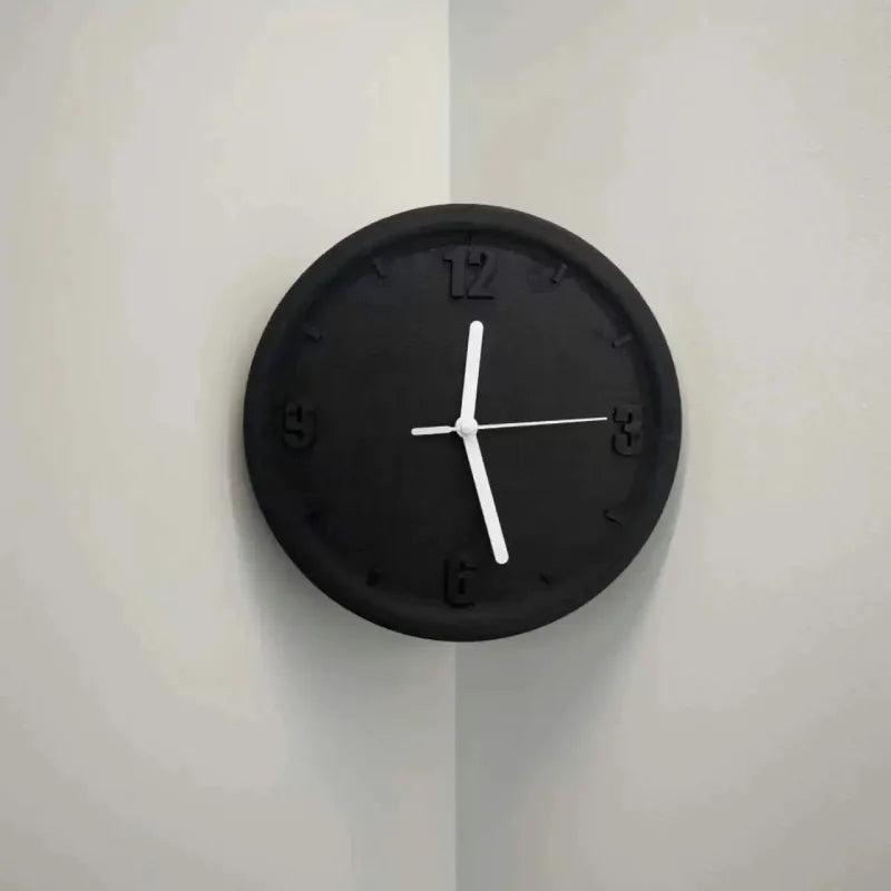 Axis Corner Wall Clock Black Inner Numbered