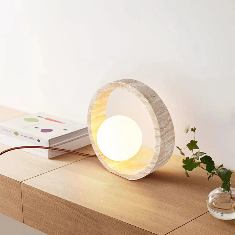 Sculptural Faux Travertine Lamp