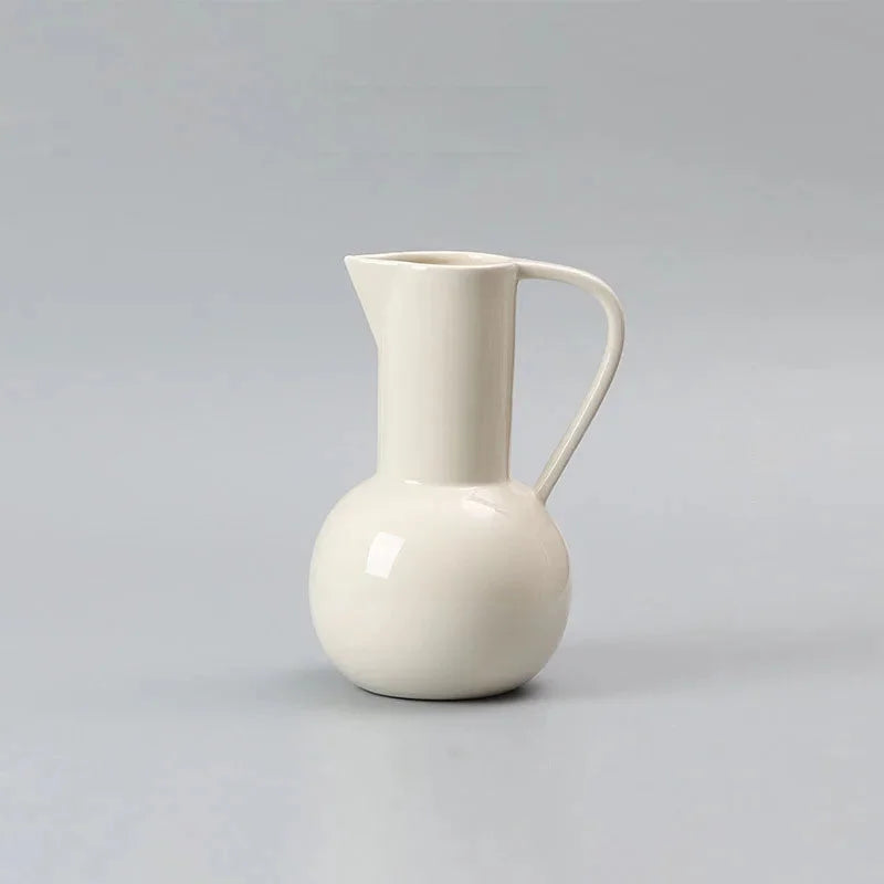 Orbita Glazed Ceramic Vase Medium White