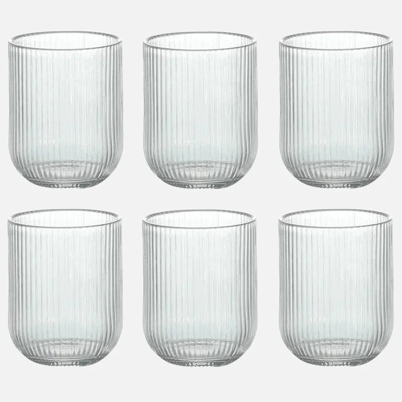 The Verona Ribbed Glasses (Set of 6)