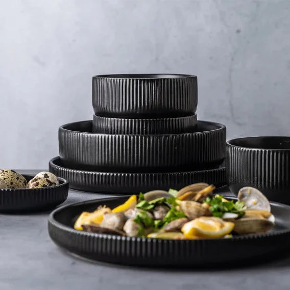 Ribbed 25-Piece Dinnerware Set
