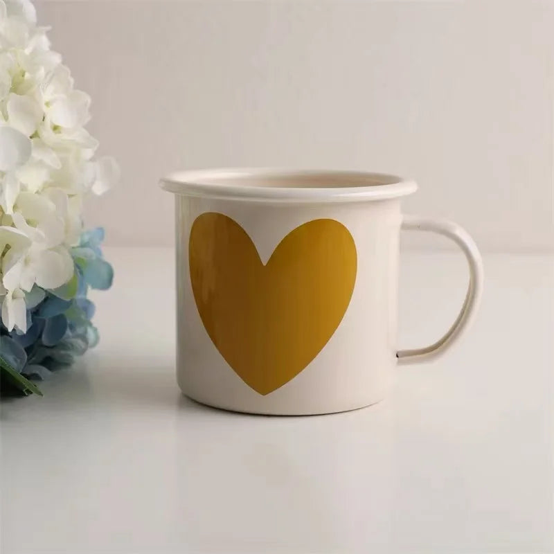 Homebound Enamel Mugs Mustard Heart