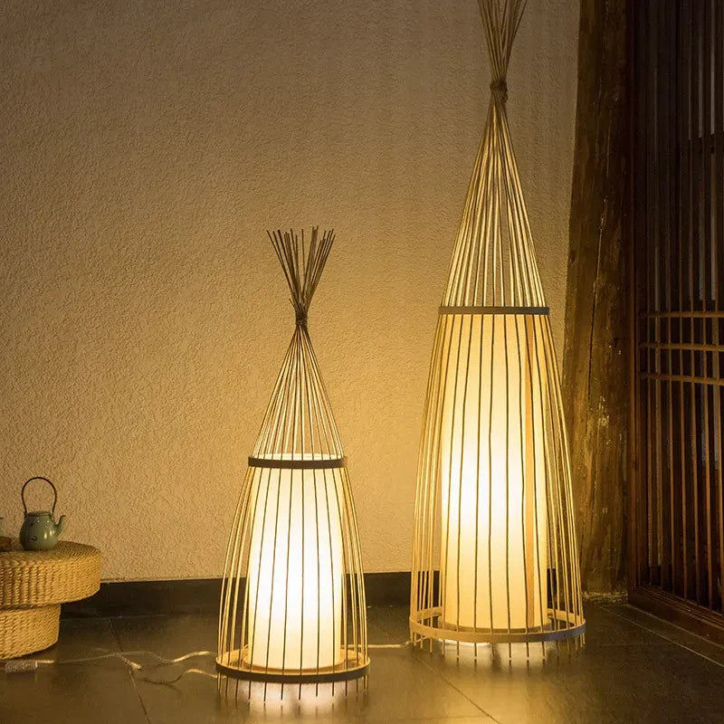 Bamboo TeePee Floor Lamp