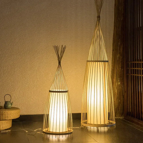 Bamboo TeePee Floor Lamp