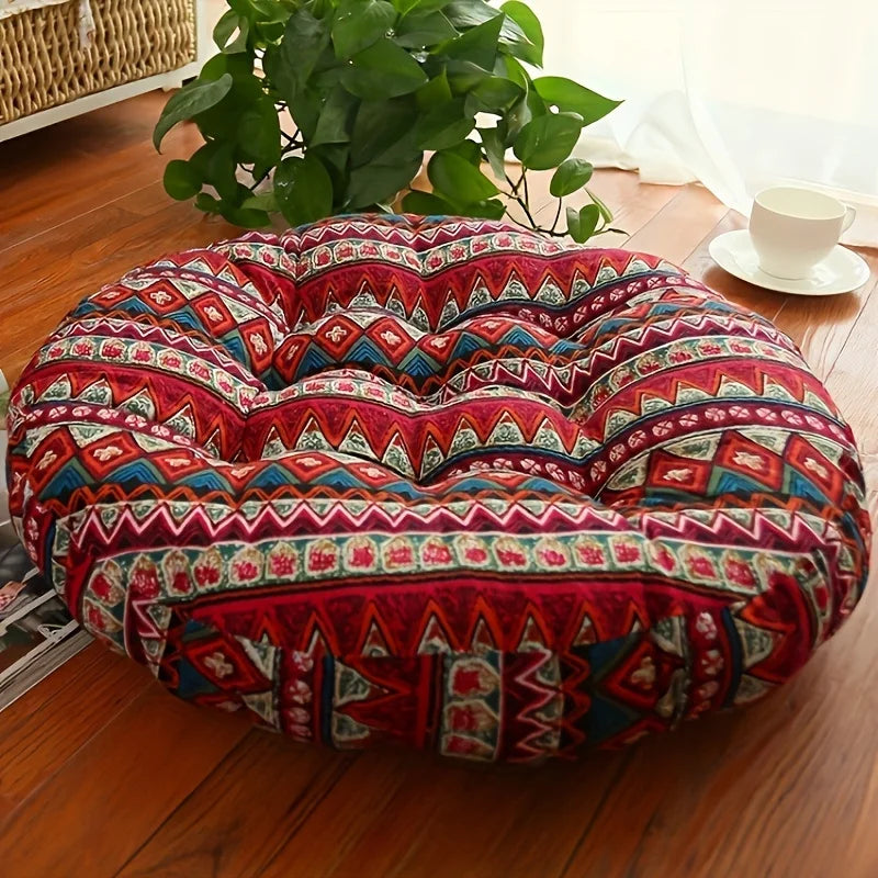Soluna™ – Boho Floor Cushion Ethnic Red 22 x 22 inches