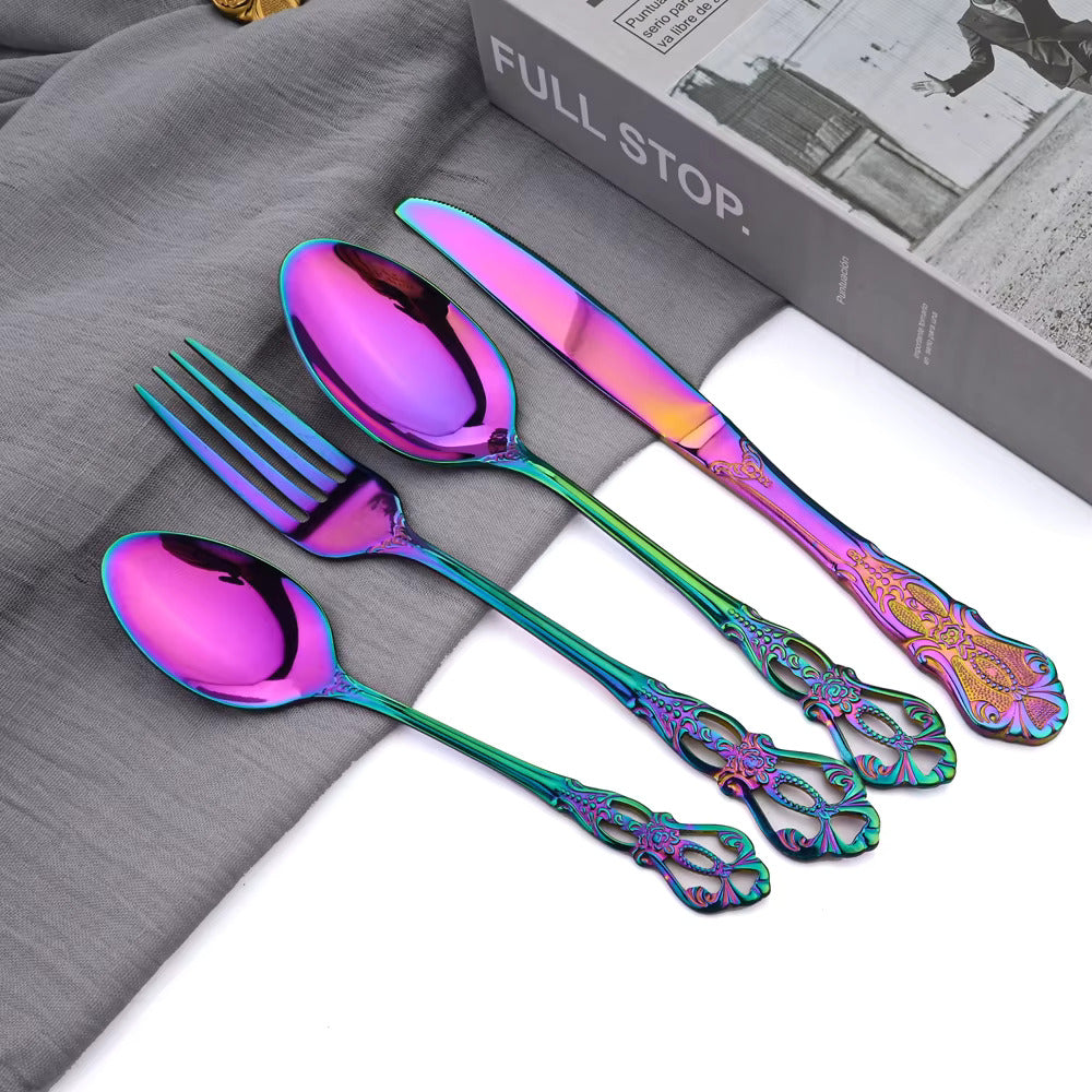 Galia Rainbow Silverware Set – Iridescent Flatware