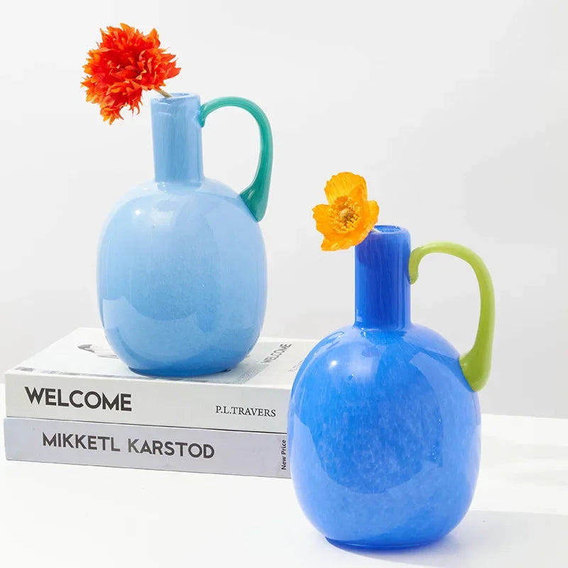 Sunset Pour Colorblock Glass Vase