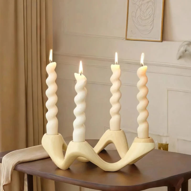 Serpentine Ceramic Candelabra