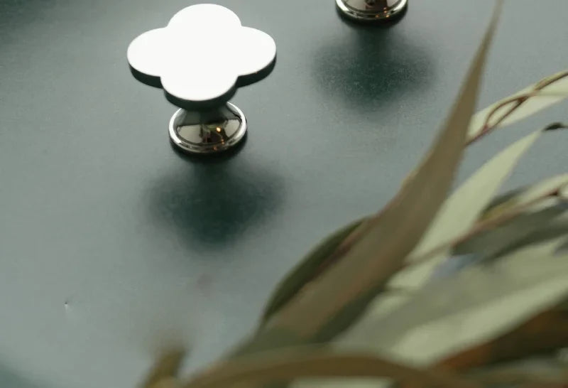 Clover Brass Cabinet Knob