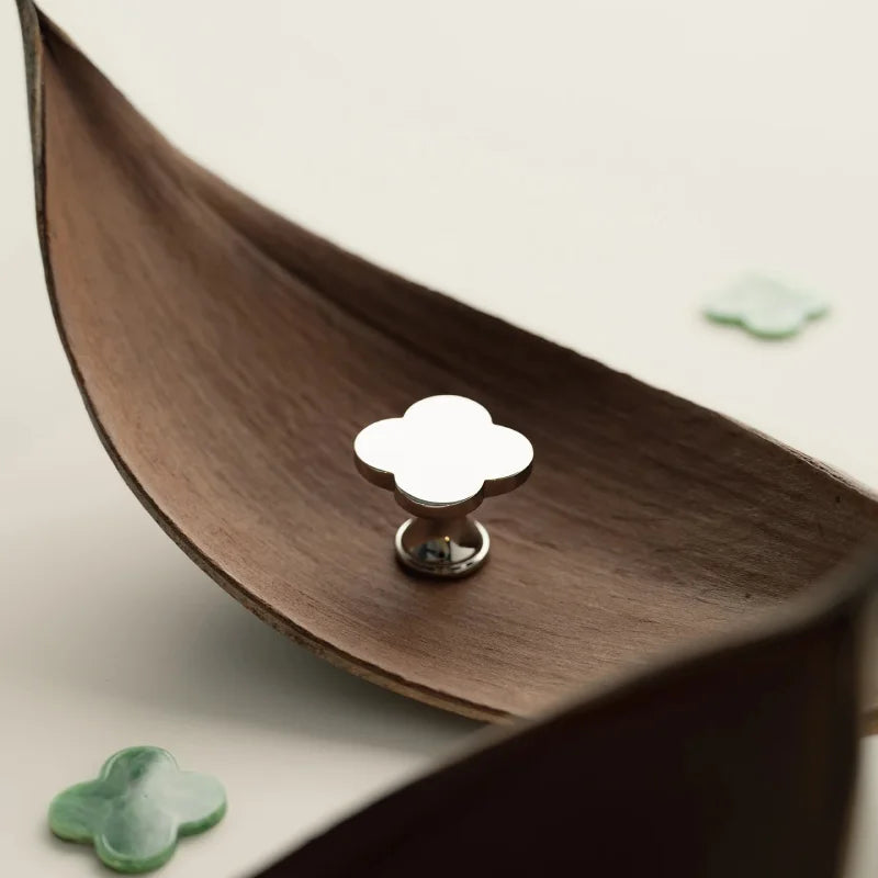 Clover Brass Cabinet Knob