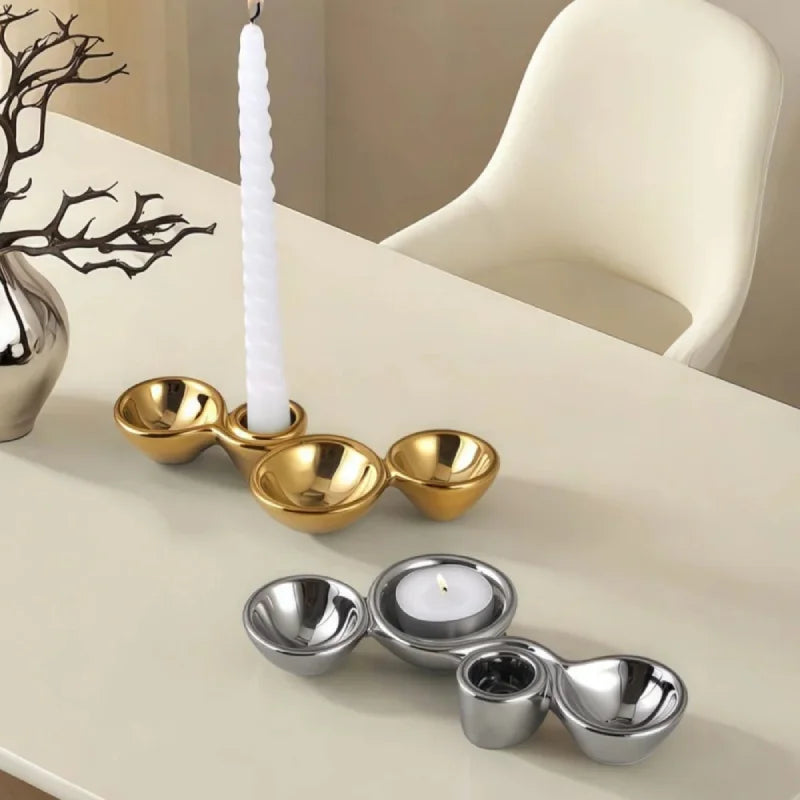 Serpentine Ceramic Candelabra