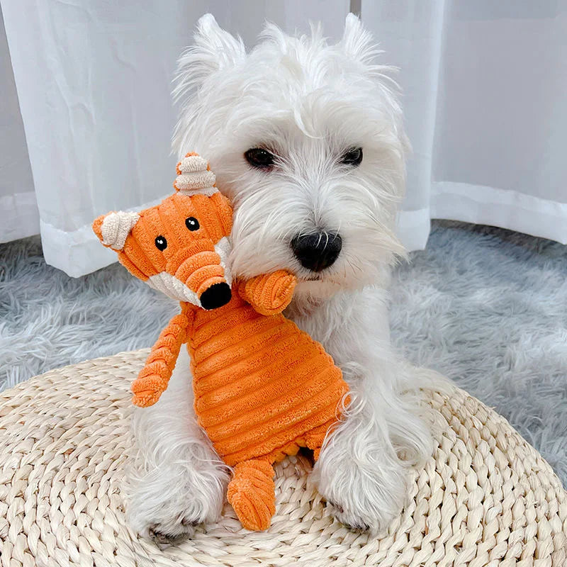 Plush Squeaky Fox Dog Toy – Soft Chew Toy for Small & Medium Dogs