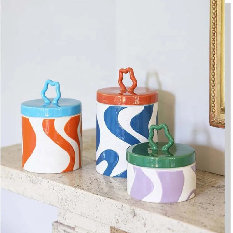 Groovy Glaze Ceramic Storage Jar