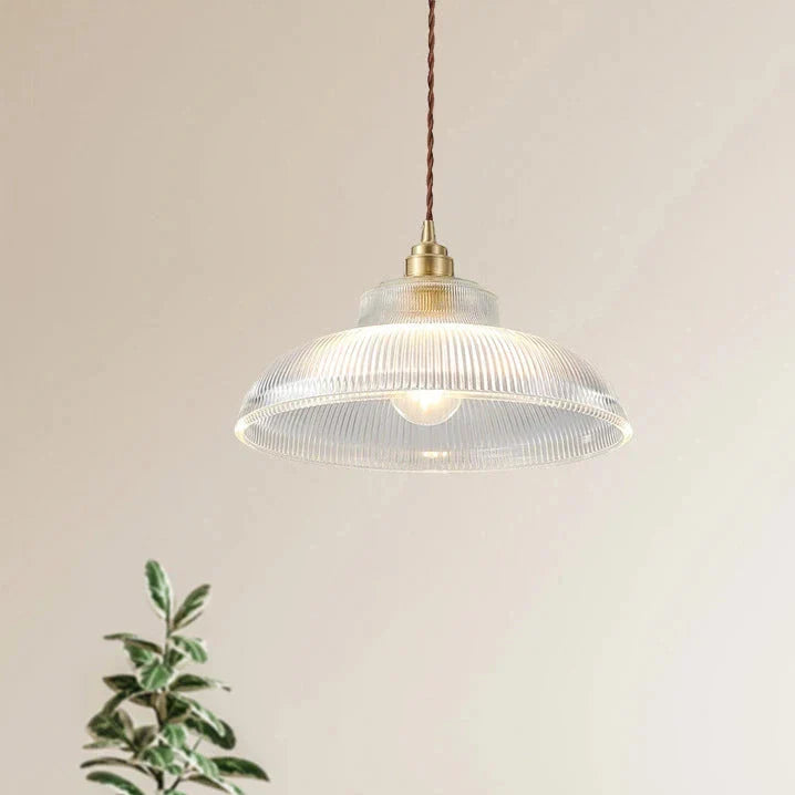 Linden Glow Ribbed Pendant Light