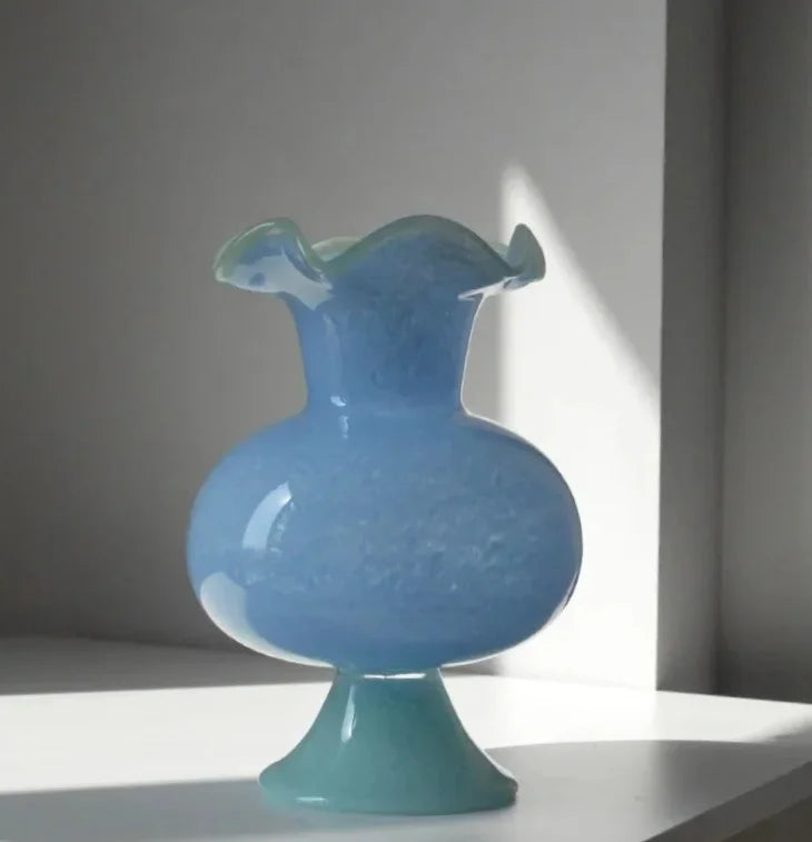 Lily Bloom Pedestal Glass Vase