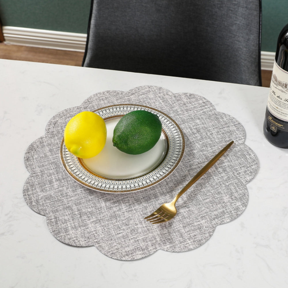 Scalloped Waterproof Placemat French Gray