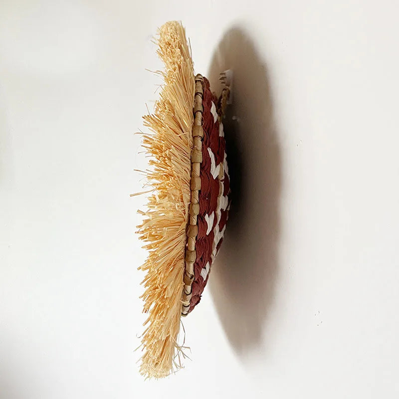 Scandinavian Raffia Straw Woven Wall