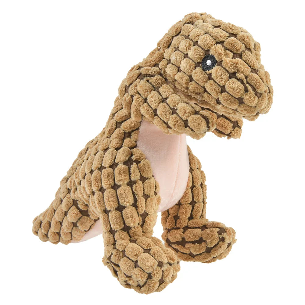 Plush Dinosaur Squeaky Dog Toy – Soft Chew Toy for Small & Medium Dogs