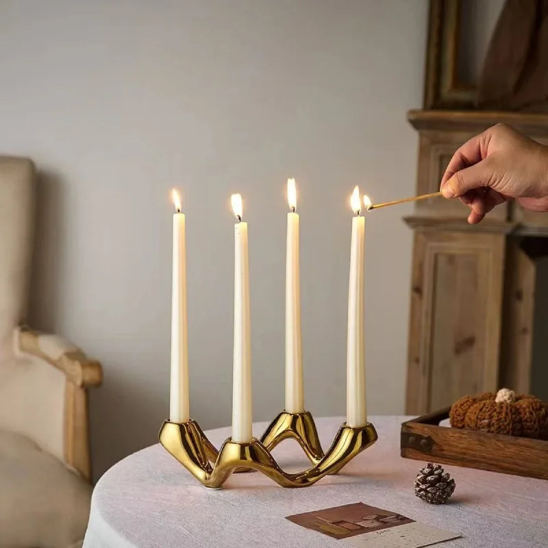 Serpentine Ceramic Candelabra