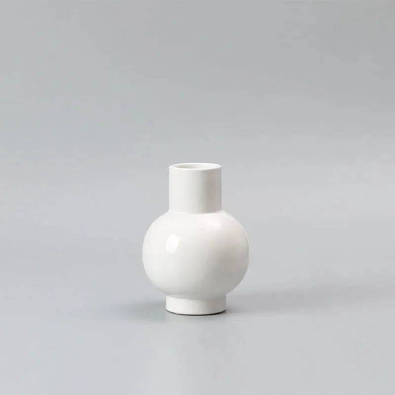 Orbita Glazed Ceramic Vase Small White