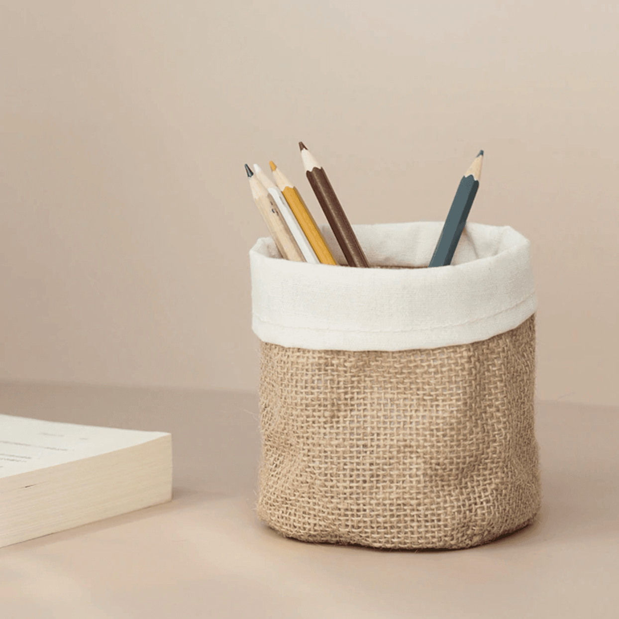 Vintage Fabric Planter Basket