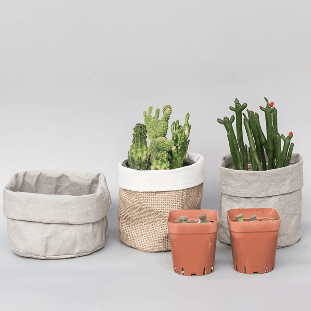 Vintage Fabric Planter Basket