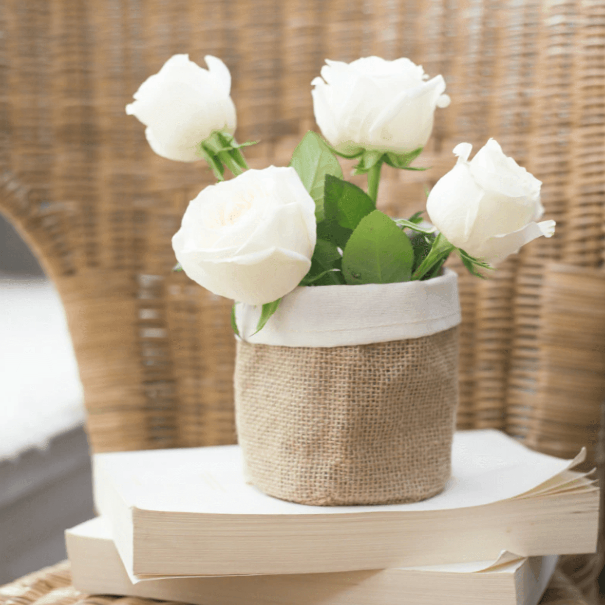 Vintage Fabric Planter Basket