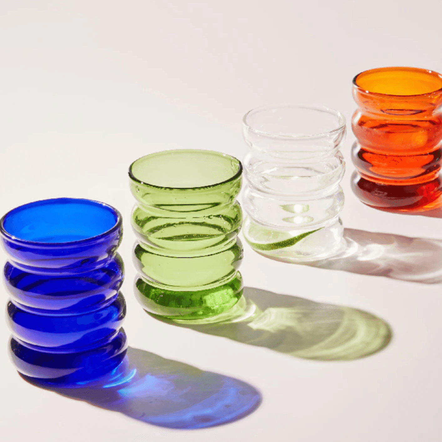 Vibrant Bubble Glass Beverage Cups MediumBlue