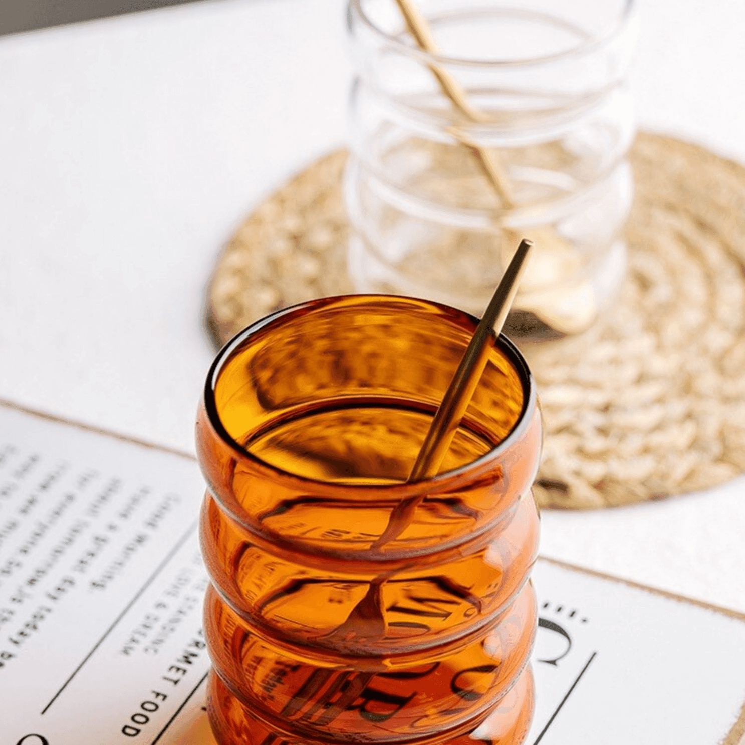 Vibrant Bubble Glass Beverage Cups DarkOrange