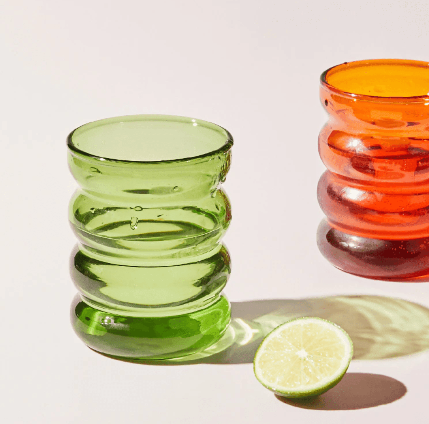 Vibrant Bubble Glass Beverage Cups OliveDrab