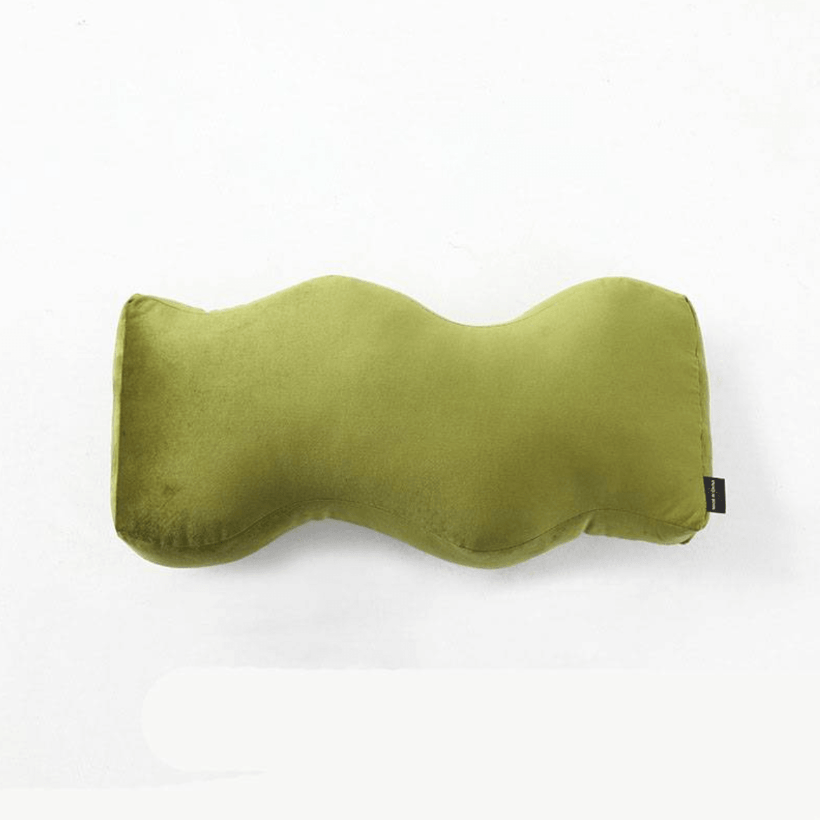 Soft Retro Shapes Cushion Wave OliveDrab