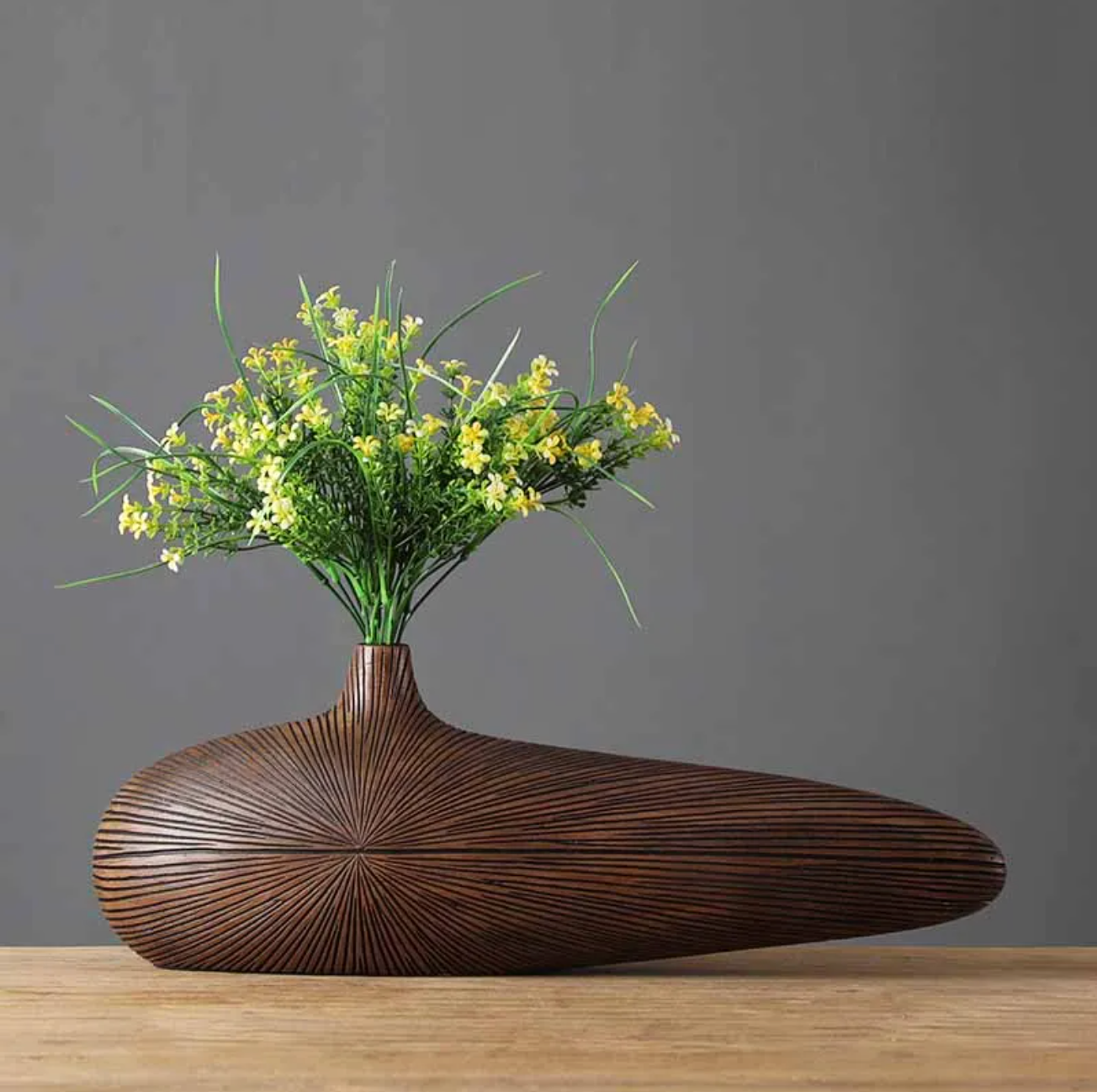 Sahara Sculpted Vase Dark Brown (Large)