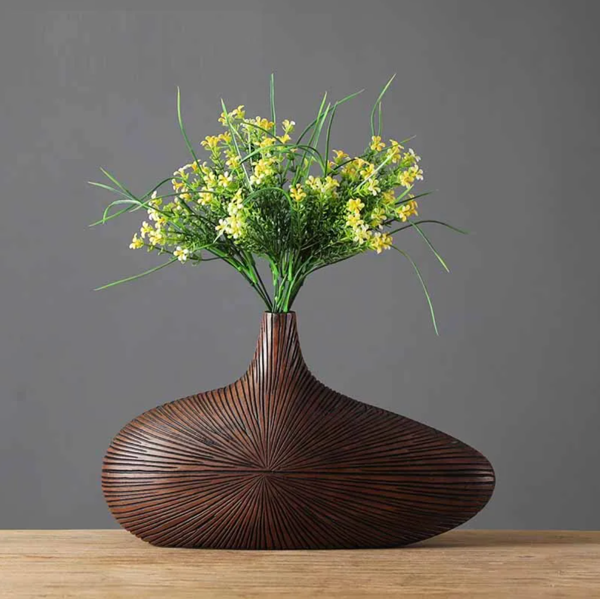 Sahara Sculpted Vase Dark Brown (Medium)