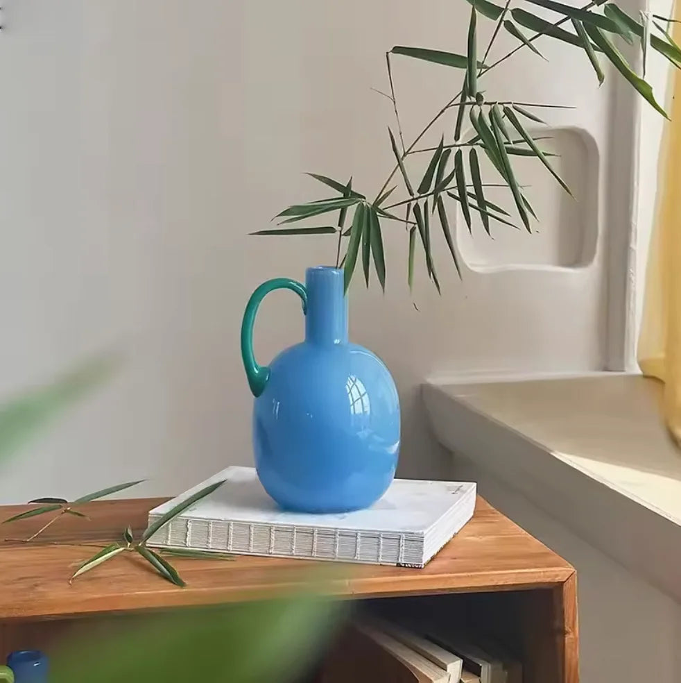 Sunset Pour Colorblock Glass Vase