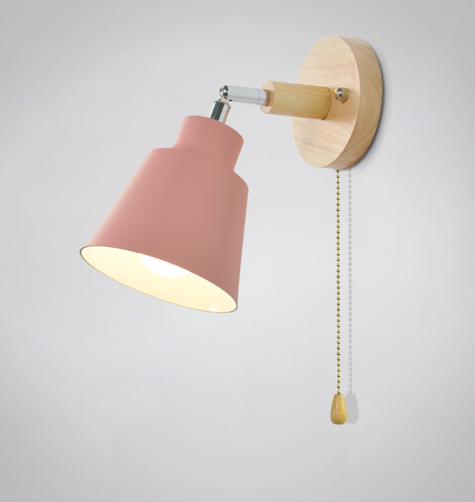 Rotating Collin Wall Sconce - Final Sale Pull Chain Switch Pink