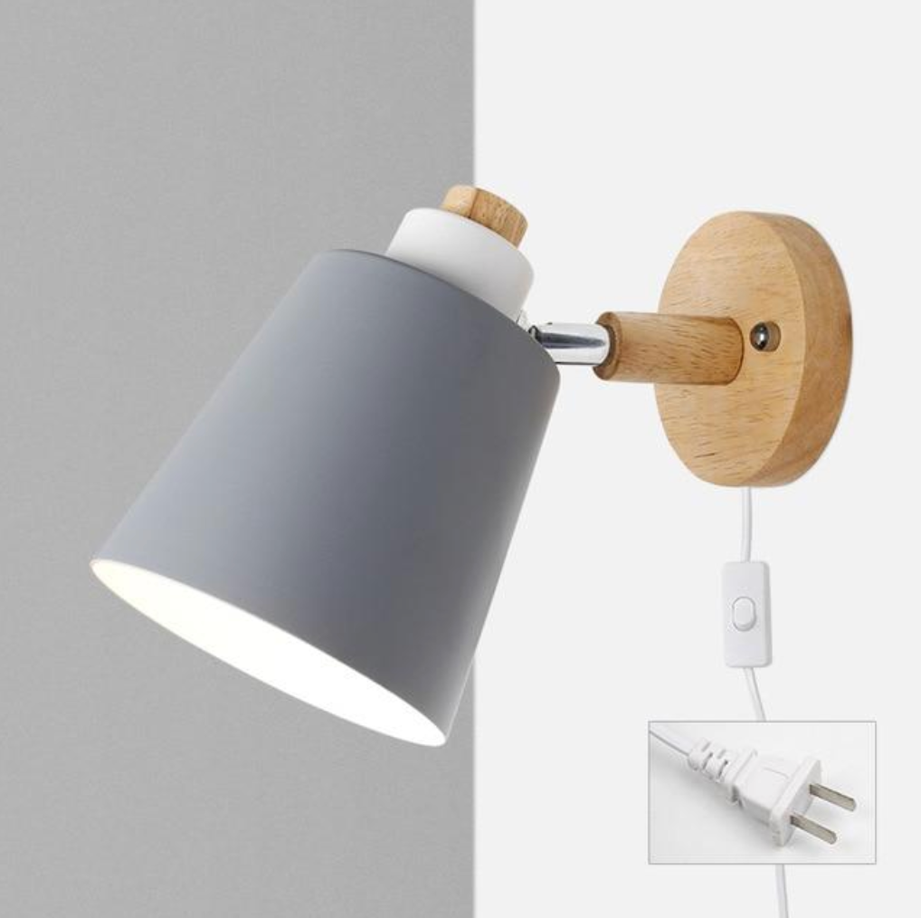 Rotating Reading Lamp with Plug - Final Sale Gray