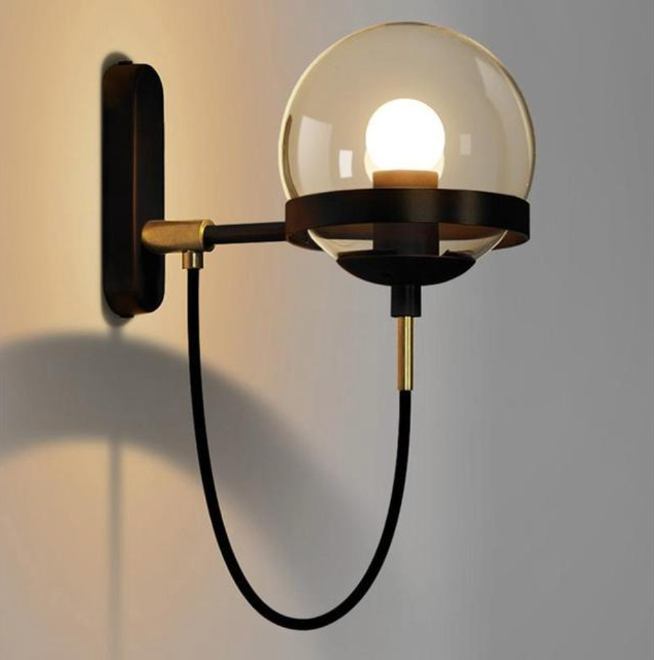 Stella Wall Sconce With Stand - Final Sale Black Amber