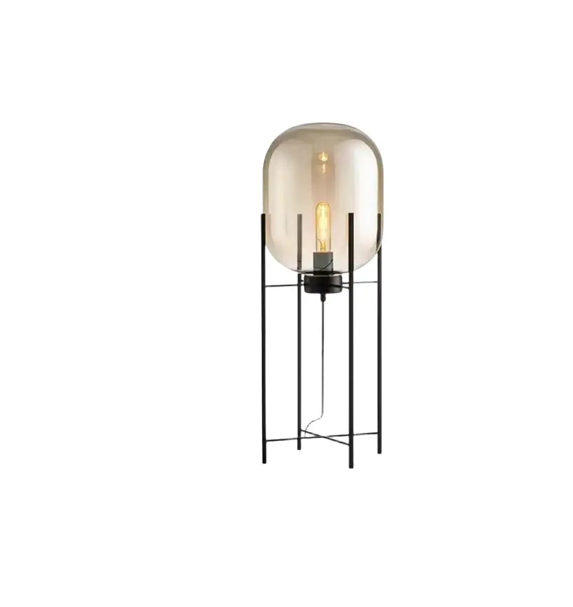 Pulpo Glass Table and Floor Lamp Amber Floor Lamp