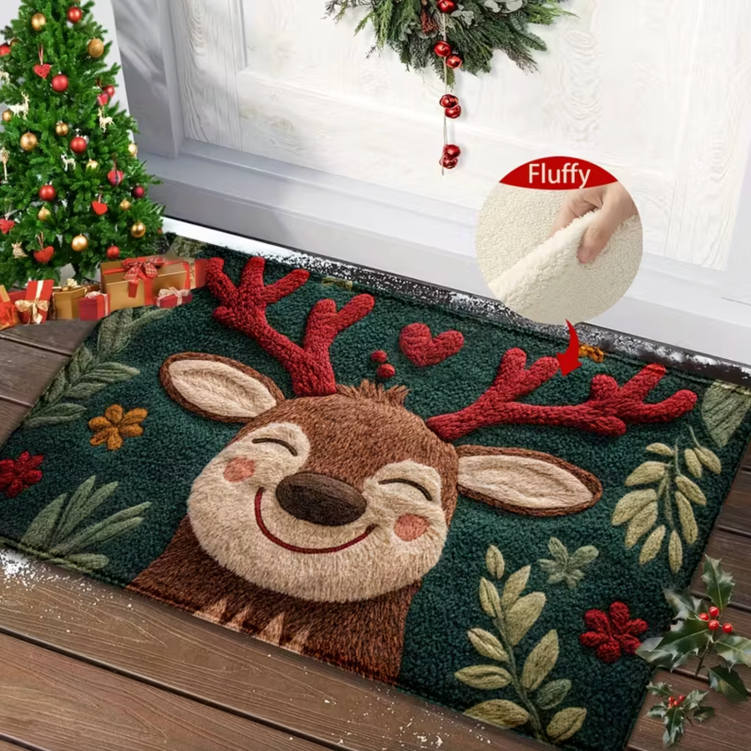 ReindeerSnug™ – Holiday Fluffy Mat