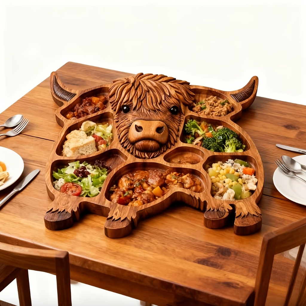 Highland Feast™ - Rustic Cow Charcuterie Board