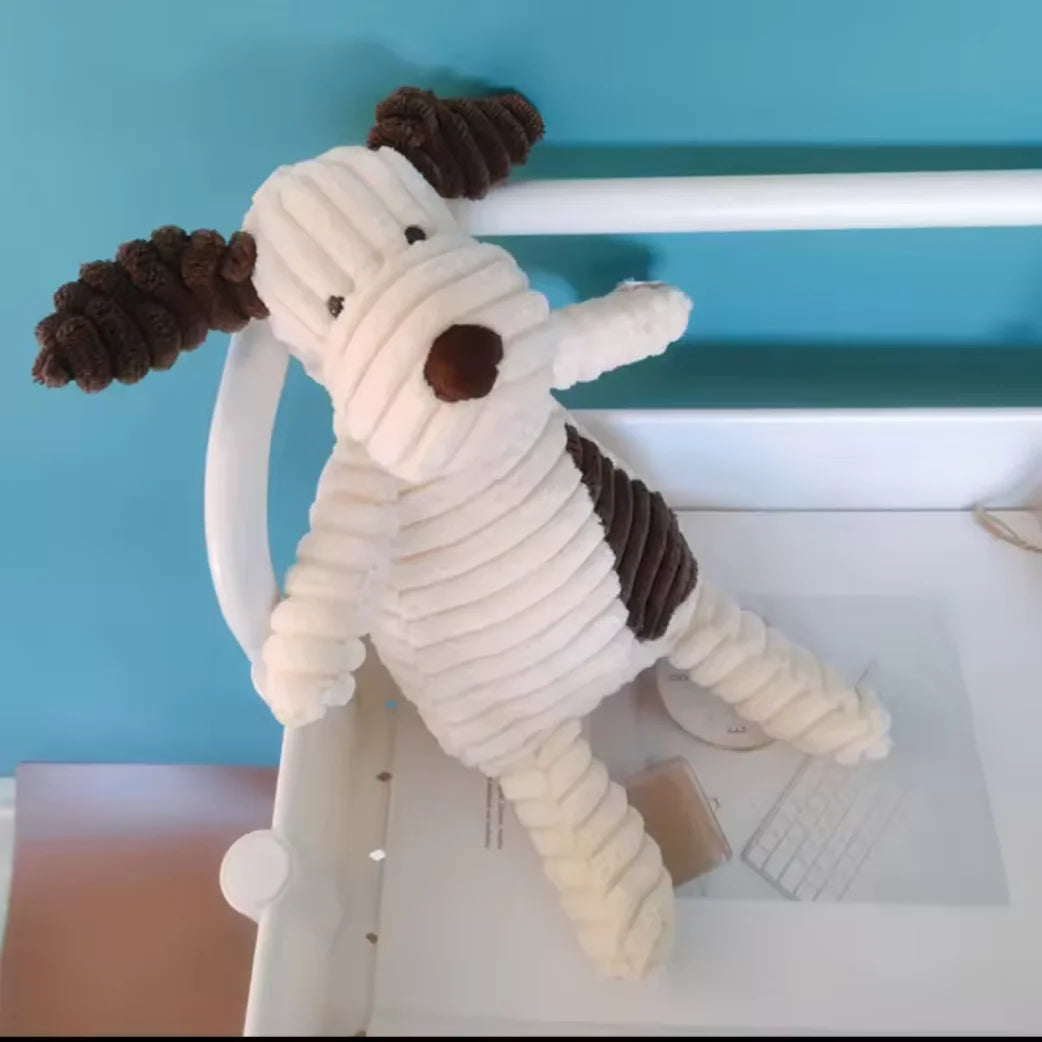 Plush Squeaky White Dog Toy – Soft Chew Toy for Small & Medium Dogs