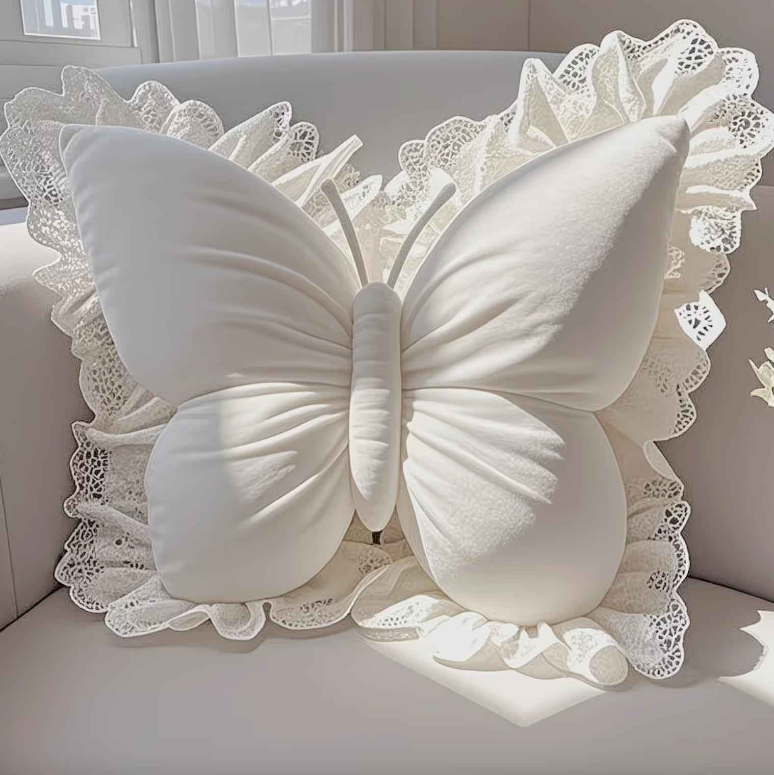 Seraphina™ - Lace Butterfly Pillow