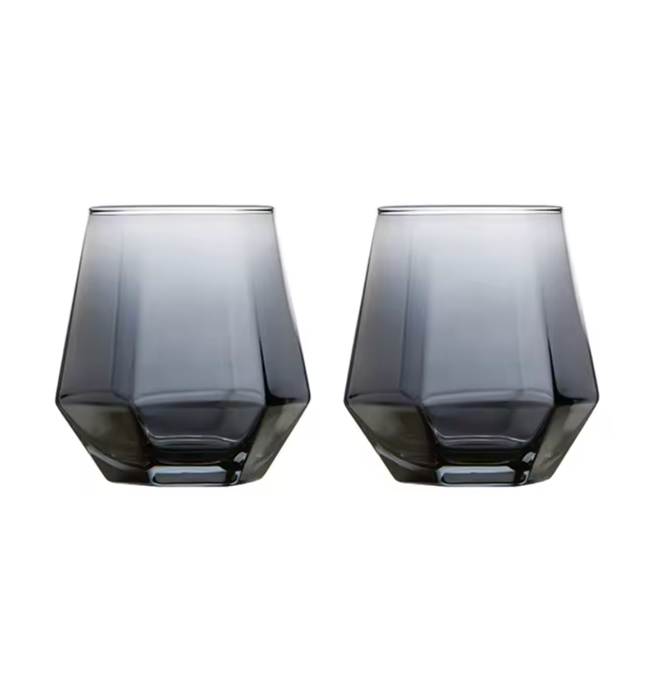 Hexagon Cocktail Glasses Smoke