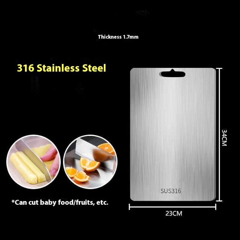 Stainless Cutting Board - Durable, Antibacterial & Hygienic
