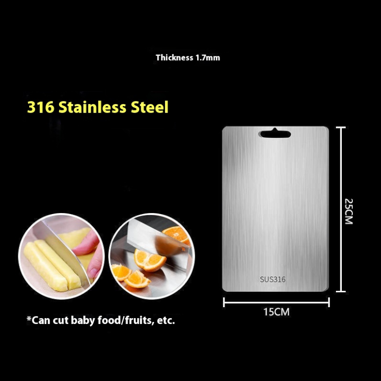 Stainless Cutting Board - Durable, Antibacterial & Hygienic