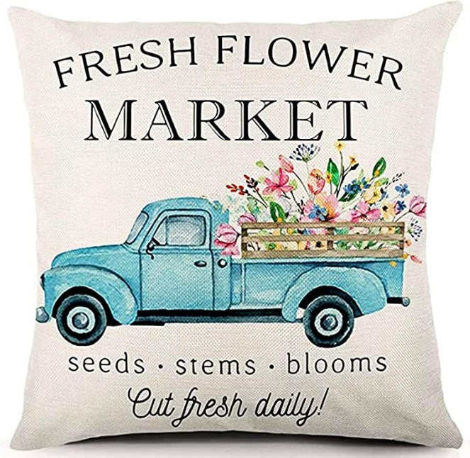 Spring Fresh Cushion Covers Seeds Stems Blooms