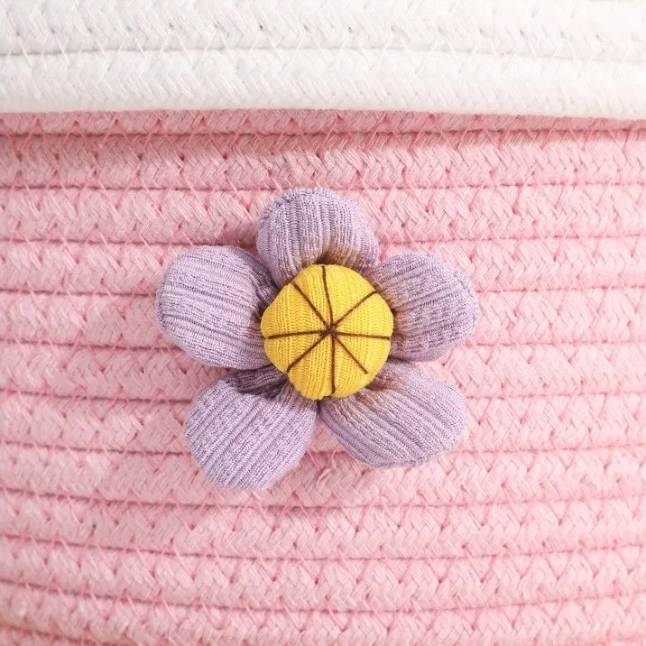 Nora Handwoven Storage Cotton Basket with Lid